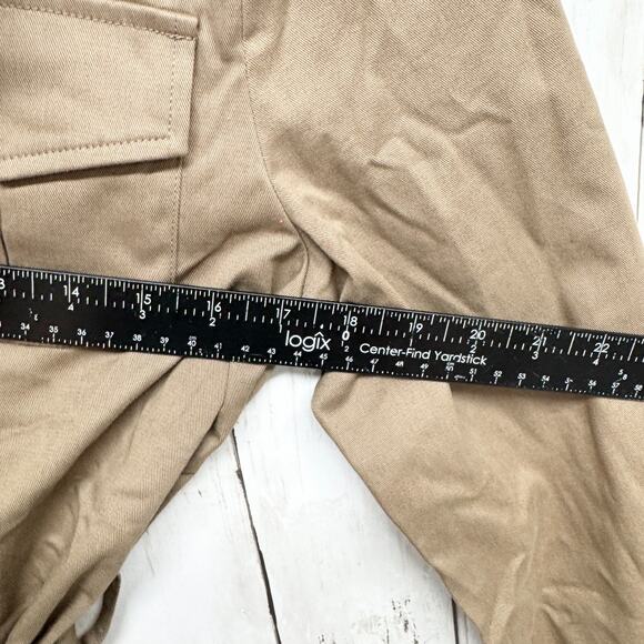 New Saint + Sofia Jacket Women Size 8 Beige Safari Trench Organic Cotton Belted - Picture 5 of 8